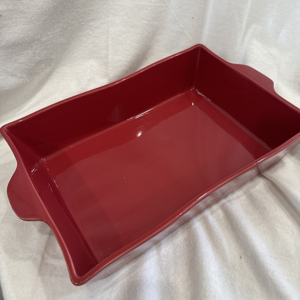 Ayesha Curry Ceramics Baking Dish/Lasagna Bakeware Pan, Rectangular 9x13" Red